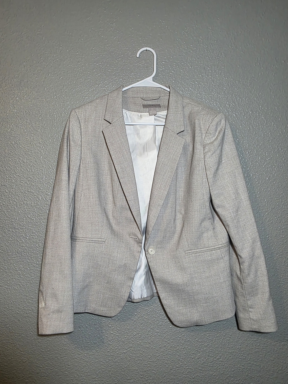 H&M Light Gray Women's Single-Button Blazer - Tailored Fit